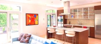 Obývací pokoj s kuchyní: foto stylových interiérů